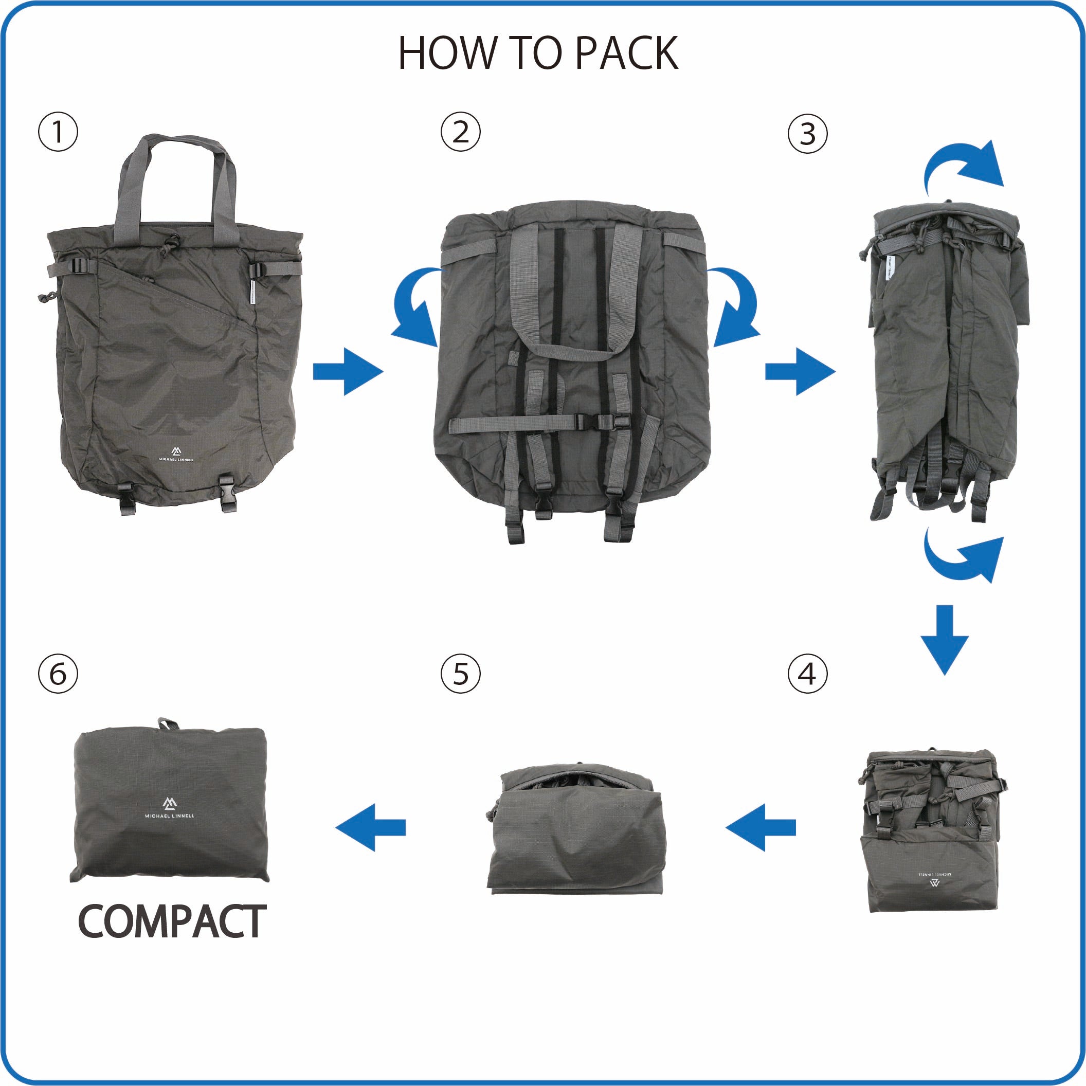 MLPK-02 PACKABLE 2WAY TOTE BACKPACK – MICHAEL LINNELL | マイケル